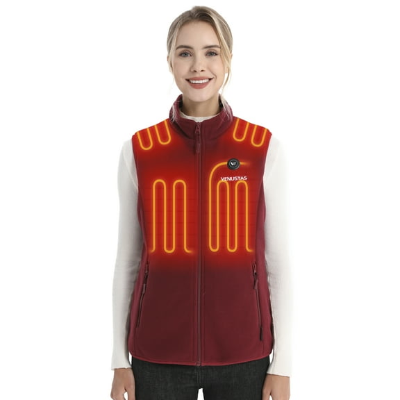 Venustas Fleece Heated Vest for Women with Battery Pack – Soft Lightweight Heated Clothing for Winter Outdoor