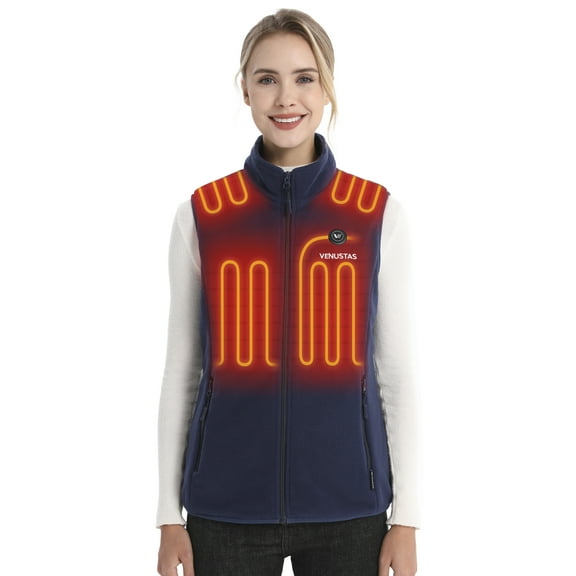 Venustas Fleece Heated Vest for Women with Battery Pack – Soft Lightweight Heated Clothing for Winter Outdoor