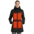 thumbnail image 1 of Venustas Women's Long Heated Down Jacket with Battery Pack, Rechargeable Puffer Winter Coat (Black, XL), 1 of 9