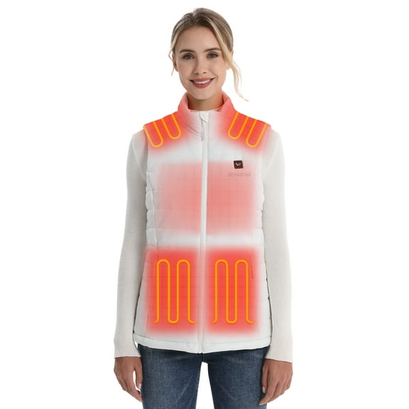 Venustas Classic Heated Vest for Women, Rechargeable Battery-Powered Outdoor Vest for Work and Hunting (MilkWhite, M)