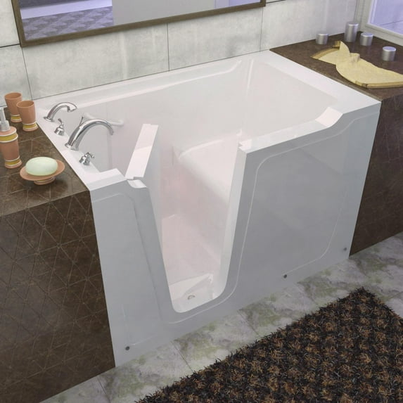 Venzi 36x60 Left Drain White Soaking Walk In Bathtub