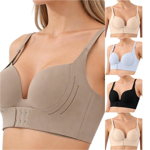 Venzia Balconette Bra for Women, Push Up Padded Underwire Low Cut T-Shirt Bra | Shape Curve, Push up, Seamless T-Shirt Cups, Side Support, Natural Lift, Back Smoothing, Soft Stretch
