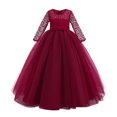 thumbnail image 1 of Venzia Dresses For Girls Child Girls Lace Bowknot Princess Wedding Flower Girl Performance Formal Tutu Dress Clothes, 1 of 7