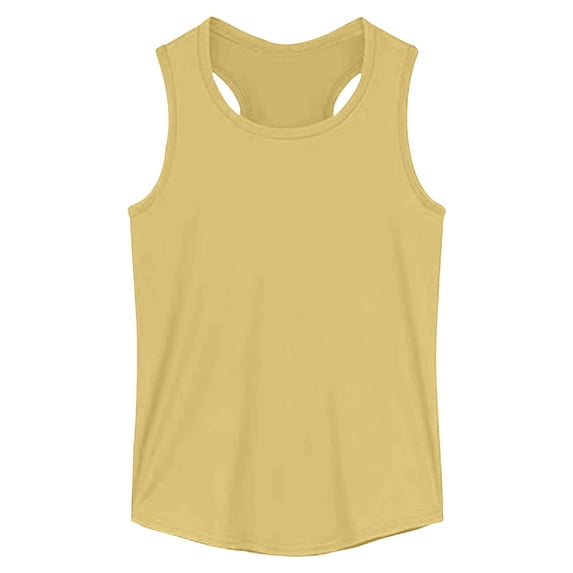 Venzia Girls Cotton Tank Tops â Soft Breathable Sleeveless Undershirt for Summer, Loose Fit Camisole for Toddler to Yellow 90