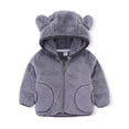 thumbnail image 1 of Venzia Kids Girls Boys Winter Warm Coats Jacket Baby Jacket Bear Ears Hooded Outerwear Zipper Warm Coat Winter Clothes 0-6 Months, 1 of 3