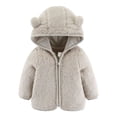 thumbnail image 1 of Venzia Kids Girls Boys Winter Warm Coats Jacket Baby Jacket Bear Ears Hooded Outerwear Zipper Warm Coat Winter Clothes 0-6 Months, 1 of 3