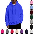 thumbnail image 1 of Venzia Men Oversized Hoodie Pullover Sweatshirt Long Sleeve Hooded Top with Kangaroo Pocket Casual Autumn Winter Wear,XXL, 1 of 8
