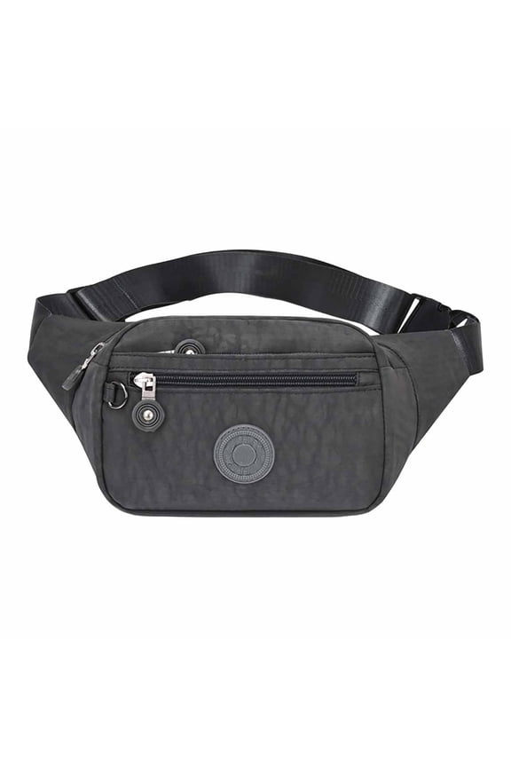 Venzia Waterproof Oxford Waist Pack – Large Capacity Multi‑Compartment Phone Belt Bag, Lightweight Crossbody Pouch for Travel and Everyday Grey