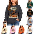thumbnail image 1 of Venzia Women Cute Fall Sweatshirt, Retro Pumpkin Black Cat Cartoon Graphic Crewneck Casual Autumn Pullover Top, 1 of 6