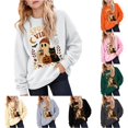 thumbnail image 1 of Venzia Women Cute Fall Sweatshirt, Retro Pumpkin Black Cat Cartoon Graphic Crewneck Casual Autumn Pullover Top, 1 of 4