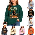thumbnail image 1 of Venzia Women Cute Fall Sweatshirt, Retro Pumpkin Black Cat Cartoon Graphic Crewneck Casual Autumn Pullover Top, 1 of 6