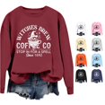 thumbnail image 1 of Venzia Women Halloween Crewneck Sweatshirt, Black Long Sleeve Pullover Top, Casual Fall Graphic Sweatshirt, 1 of 4