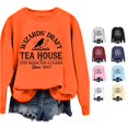 thumbnail image 1 of Venzia Women Halloween Crewneck Sweatshirt, Black Long Sleeve Pullover Top, Casual Fall Graphic Sweatshirt, 1 of 4