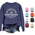 thumbnail image 1 of Venzia Women Halloween Crewneck Sweatshirt, Black Long Sleeve Pullover Top, Casual Fall Graphic Sweatshirt, 1 of 4