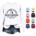 thumbnail image 1 of Venzia Women Halloween Crewneck Sweatshirt, Black Long Sleeve Pullover Top, Casual Fall Graphic Sweatshirt, 1 of 4