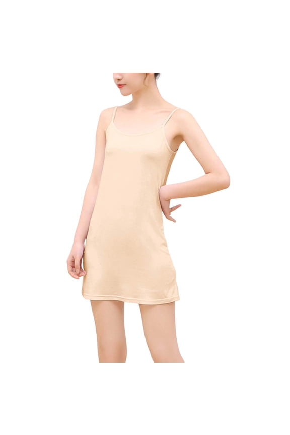 Venzia Women‘s Adjustable Spaghetti Strap Modal Slip Dress – Soft Stretchy Camisole for Layering or Sleep 29Beige2 XL