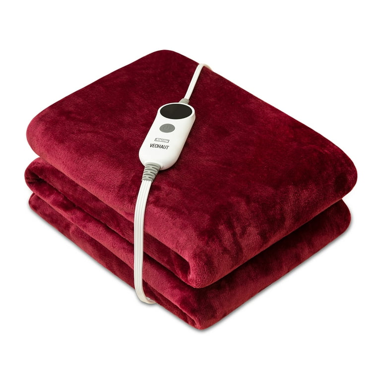 Vremi Electric Blanket - 50 x 60 inches Throw Heated Blanket with 6 Heat  and 8 Time Settings - Fleece Heating Pad with 10 feet Cord, LCD Display