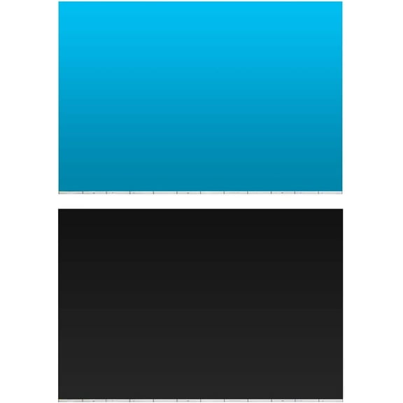 Vepotek Aquarium Background Ocean Light Blue/Black Double sides (24"X60")