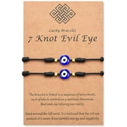 (Ver.3) Tarsus Evil Eye 7 Knot Lucky Bracelets Adjustable Red String Amulet for Women Men Little Boys & Girls