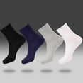 thumbnail image 1 of Utoimkio 10 Pairs Men's Classic Cotton Business Socks Thin Lightweight Casual Crew Socks for Office Business, 1 of 3