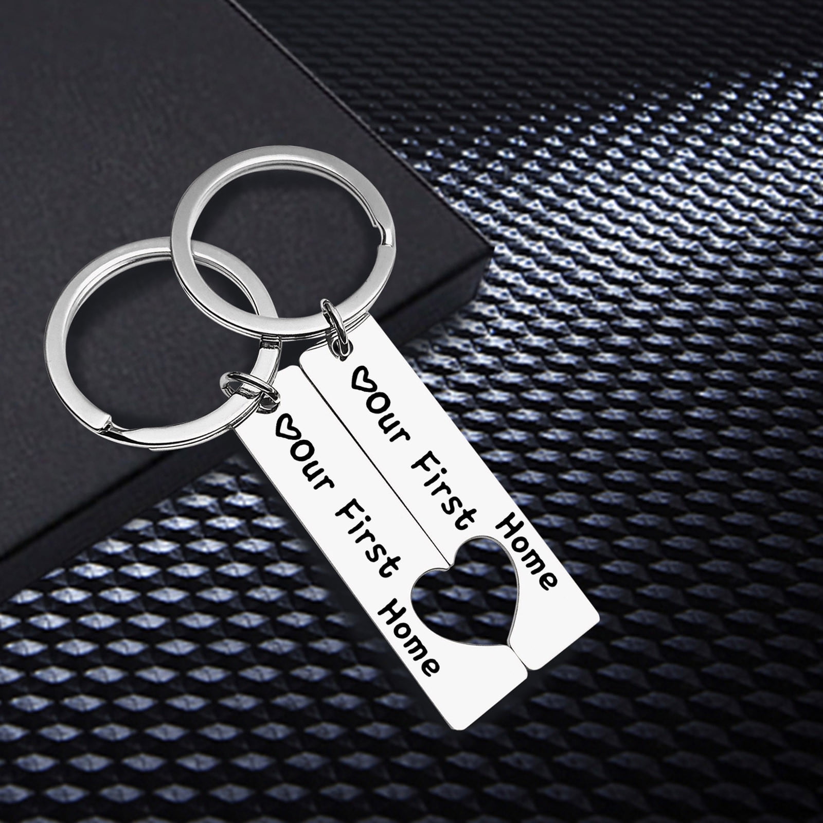 VerPetridure 2 Pieces Personalised Heart Puzzle Keyring Set