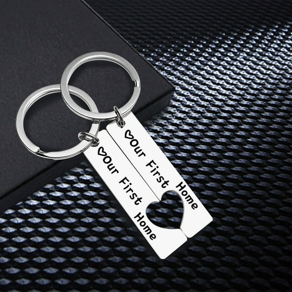 2 Pieces Personalised Heart Puzzle Keyring Set Engraved Date And Name Key Ring Custom Couples Keychain For Girlfriend And Friends