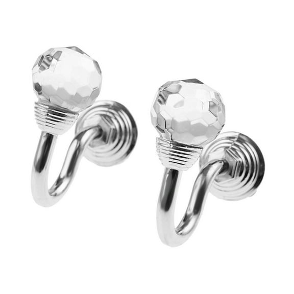 VerPetridure 2 x Crystal And Chrome Tie Back Hooks - Ideal For Designer Fabric Curtains