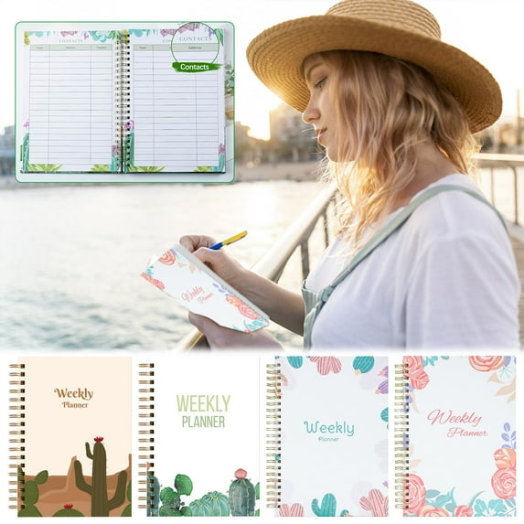 VerPetridure 2023-2024 Weekly Planner Academic Planner 2023-2024 Diary Notebook for Women & Men,Hard Case Notebook A5 Coil Notebook,8.2"x5.8"