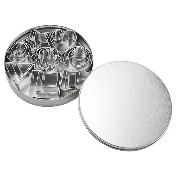 VerPetridure 24Pcs Stainless Steel Cake Cutting Die Cookie Mould Silver
