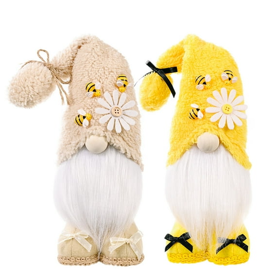 VerPetridure 2pcs Bumble Bee Gnome Scandinavian Tomte Nisse Swedish Honey Bee Elfs Home