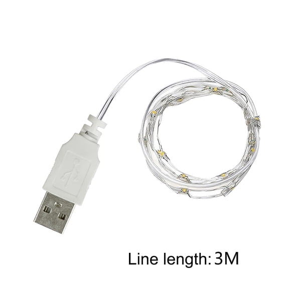 VerPetridure 3 Meters 30 Lights Christmas Decoration Lights Usb Copper Wire Lights Mini Flower Lights String Beige USB Copper Wire Lamp Mini Flowers Christmas Decoration Lantern Gift Light String