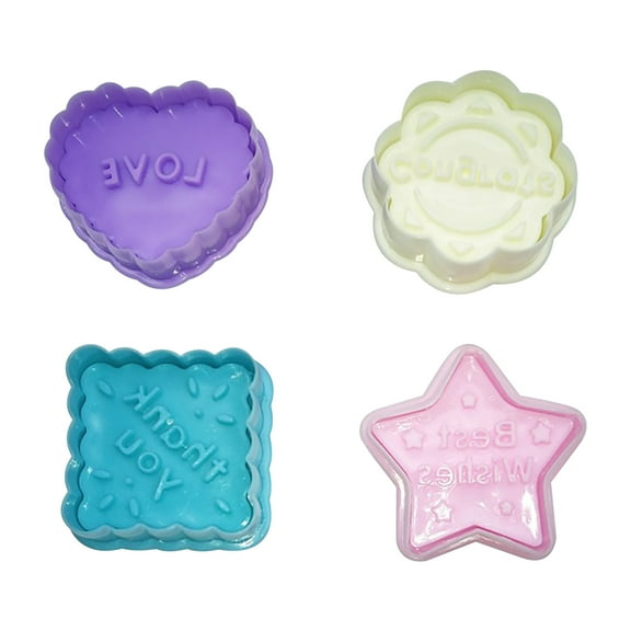 VerPetridure 3D Three-Dimensional Plastic Cookie Mold Pressing Four-Piece Set