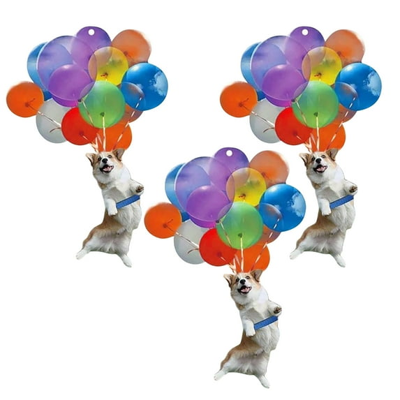 VerPetridure 3Pc Colorful Balloon Puppy Car Trailer interior Rearview Mirror Decoration Pendant Car Puppy Balloon Pendant Cute Dog Car Hanging Ornament with Colorful -Balloon Hanging Ornament Decors