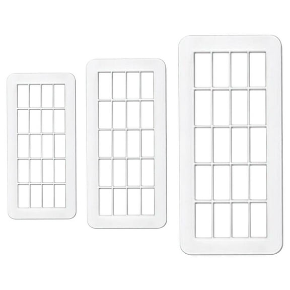 VerPetridure 3Pcs Rectangular Embossed Strip Geometric Cake Cutting Mold Multifunctional Cookie Cutter