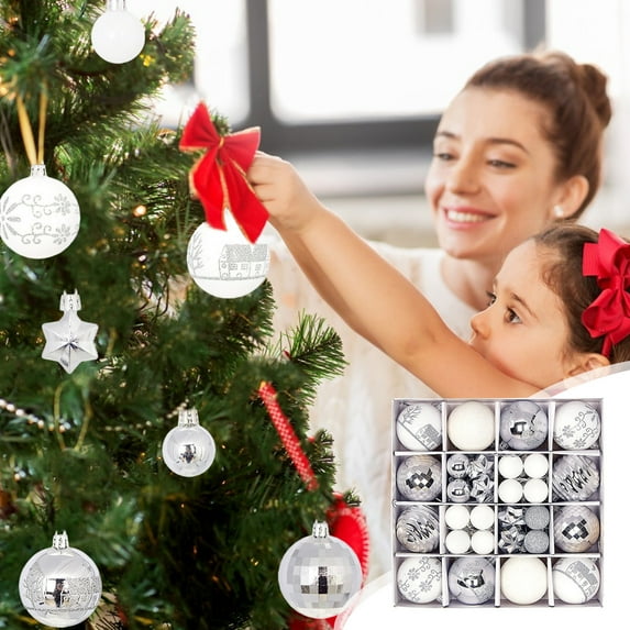 VerPetridure 44 Pcs Christmas Ball Ornaments 1.18" Shatterproof Christmas Baubles Decorations for Christmas Tree,Decorative Hanging Balls Christmas Tree Ornaments Baubles for Wedding Party Decor