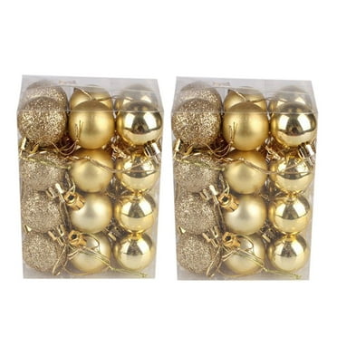 VerPetridure 48 Christmas Tree ornament Balls Gold 48PC 30mm Christmas Xmas Tree Ball Bauble Hanging Home Party Ornament Decor