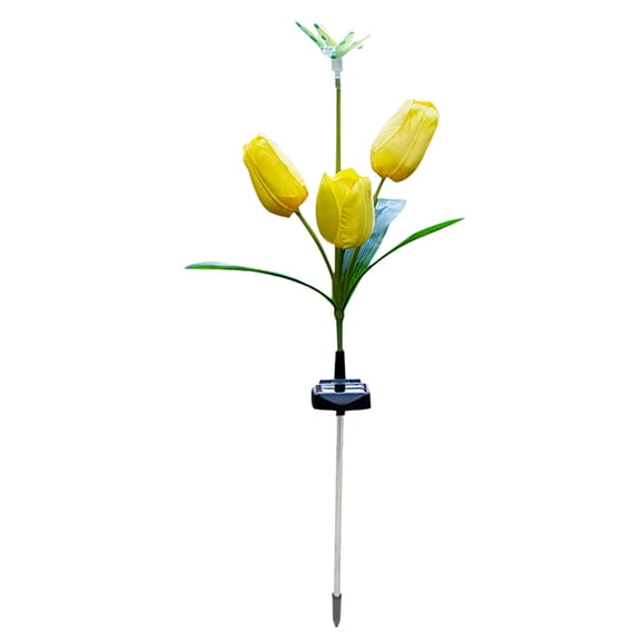 VerPetridure 4Led Tulip/ Flower Dragonfly/ Solar Light Tulip/ Led Light Garden Lawn Light