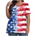 thumbnail image 1 of VerPetridure 4th of July Shirts for Women Funny Short Sleeve Crew Neck Blouse Patriotic American Flag T Shirt, 1 of 5