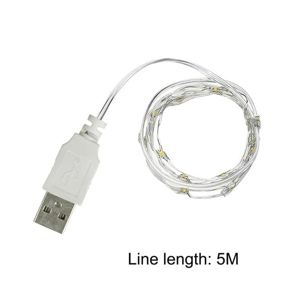 VerPetridure 5 Meters 50 Lights Single Pc Christmas Decoration Lights Usb Copper Wire Lights Mini Flowers Light String Color USB Copper Wire Lamp Mini Flowers Christmas Decoration Lantern Gift Light