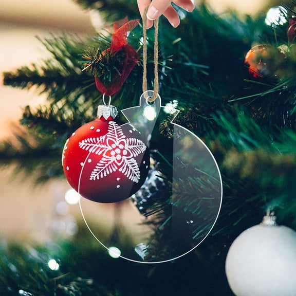 VerPetridure 5 Pack Clear Acylic Christmas Ornaments 3 Inch Acrylic Blanks Hanging Decorations Bulk for Xmas Tree Keychain DIY Holiday Christmas Decor Home Party Supplies