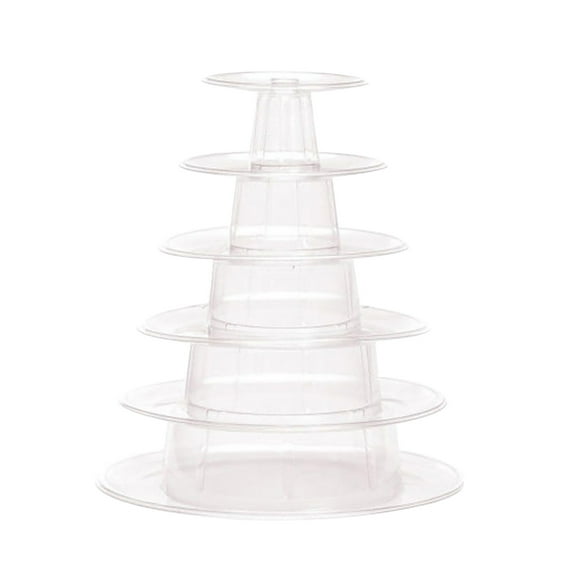 VerPetridure 6 Tier Round Plastic Cake tower Wedding Pastry Place Rack 6 Tier Round Plastic Cake tower Wedding Pastry Place Rackmacaron Cake Display Stand 6-Layer Round Plastic Cake tower Stand