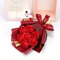 thumbnail image 1 of VerPetridure 7 Imitation Soap Roses Gift Box Decoration with Bear White Box Red Artificial Rose Flower Leaf Bridal Bouquet Wedding Home Decoration, 1 of 3