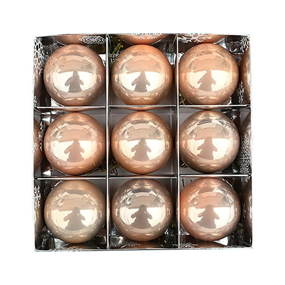 VerPetridure 9 Christmas Tree Decoration Balls 6Cm Pearl Balls Champagne Gold 60mm Christmas Xmas Tree Ball Bauble Hanging Home Party Ornament Decor