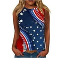thumbnail image 1 of VerPetridure American Flag Print Tank Tops Women USA Stars Stripes Patriotic T Shirt Summer Loose Vest Tees, 1 of 5