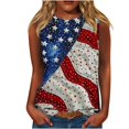 thumbnail image 1 of VerPetridure American Flag Print Tank Tops Women USA Stars Stripes Patriotic T Shirt Summer Loose Vest Tees, 1 of 4