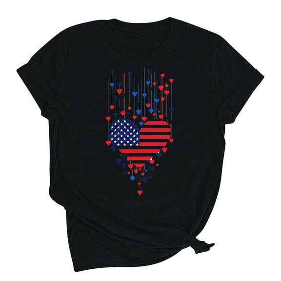 VerPetridure American Flag Shirt Women 4th of July Patriotic T Shirt Funny Stars Stripes Graphic Tee Independence Day T-Shirt Top
