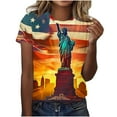 thumbnail image 1 of VerPetridure American Flag Shirt Women 4th of July Patriotic T Shirt Funny Stars Stripes Graphic Tee Independence Day T-Shirt Top, 1 of 5
