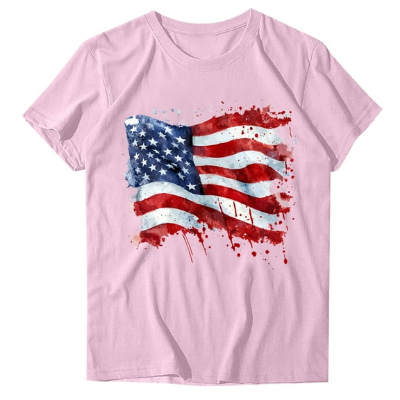 VerPetridure American Flag Shirt Women 4th of July Patriotic T Shirt Funny Stars Stripes Graphic Tee Independence Day T-Shirt Top