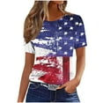 thumbnail image 1 of VerPetridure American Flag Shirt Women 4th of July Patriotic T Shirt Funny Stars Stripes Graphic Tee Independence Day T-Shirt Top, 1 of 4