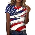 thumbnail image 1 of VerPetridure American Flag Shirt Women 4th of July Patriotic T Shirt Funny Stars Stripes Graphic Tee Independence Day T-Shirt Top, 1 of 5